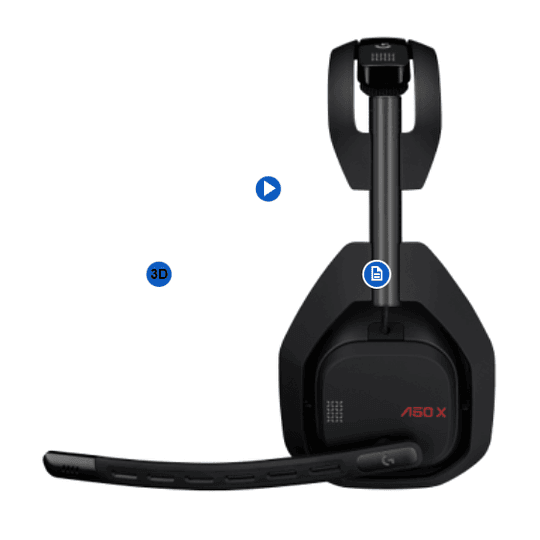 Audífonos inalámbricos Gamer Logitech ASTRO A50 X + Base Station (Lightspeed/Bluetooth, Playsync) 