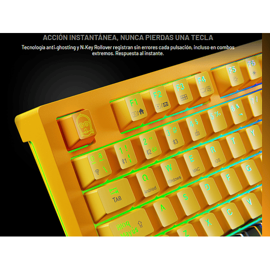 Teclado Inalámbrico Primus Gaming, 2.4 GHz, Bluetooth, USB 2.0