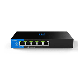 Switch Linksys LGS105P de 5 Puertos (GE, 4 Puertos PoE+, 60W, Metálico)