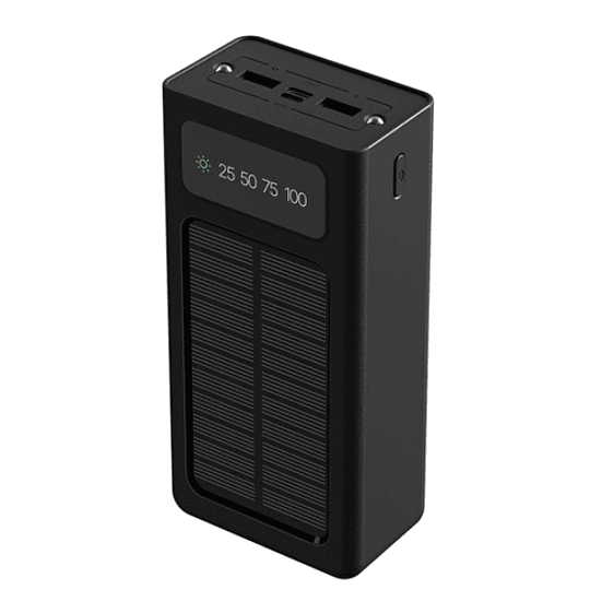 Powerbank con Cables de Carga Integrados Xtech XPB-300, Carga Solar, 30.000mAh, Negro