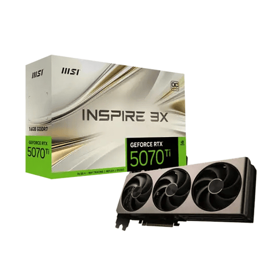 Tarjeta de Video MSI Nvidia GeForce RTX 5070 Ti Inspire 3X OC de 16GB GDDR7
