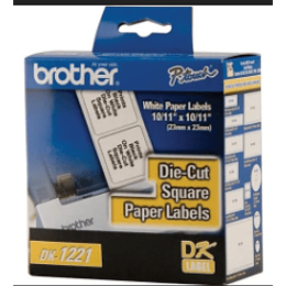 Etiquetas Cuadradas de 10/11“ Brother - Blancas - DK1221