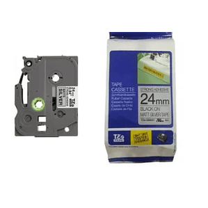 Cinta laminada Negra sobre Plata 24mm.