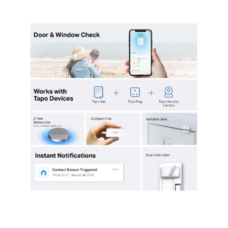 Sensor de contacto magnético inteligente Tapo 2