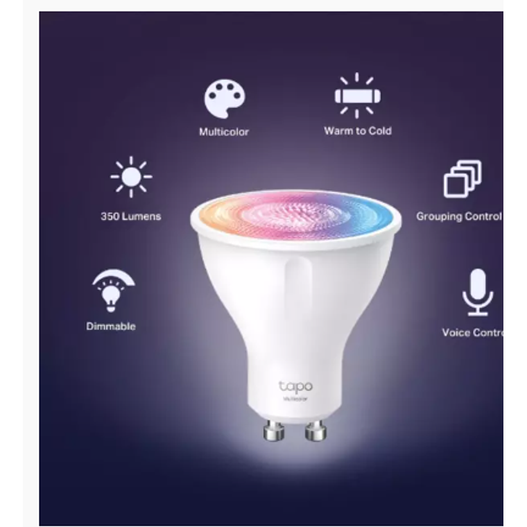 Pack 2 Bombillas GU10 Multicolor Wi-Fi Tapo - Tapo L630(2-pack). 2