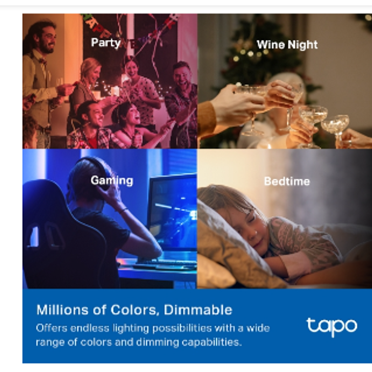 Ampolleta LED inteligente TP-Link Tapo L535E RGB multicolor con control por app 5