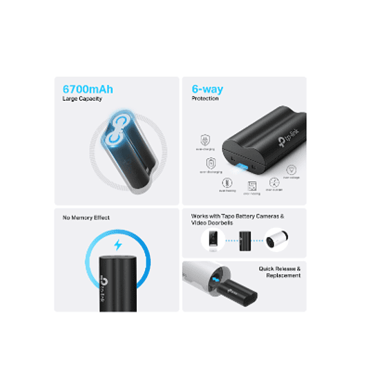 Pack de baterías Tp-Link. Compatibles con Cámaras Tapo y Video Porteros 