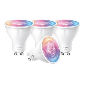 Pack 4 bombillas LED inteligentes TP-Link Tapo L630 GU10 RGB con control remoto