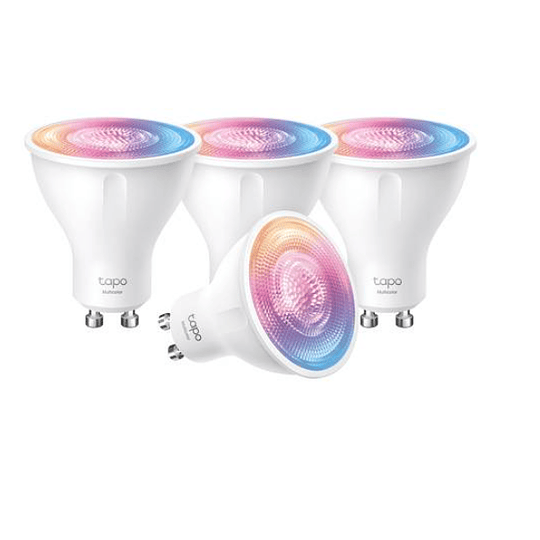 Pack 4 bombillas LED inteligentes TP-Link Tapo L630 GU10 RGB con control remoto