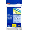Cinta laminada Brother (Texto negro sobre fondo azul 18mm)