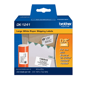Etiquetas Grandes de Papel para Envíos Brother DK1241, Blanco, 101 x 152 mm (200 etiquetas)