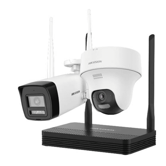 Kit de Videovigilancia IP Hikvision,  Kit CCTV WiFi 4MP H.265 Bullet y Turret con NVS