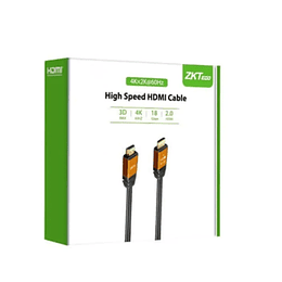 Cable HDMI ZKTeco 15HD-C de 1.5mts, versión 2.0, resolución 4K, blindado para reducir interferencias