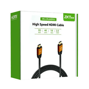 Cable HDMI ZKTeco ZK-20HD-C de 20 metros, conectores macho a macho, conexiones de alta definición