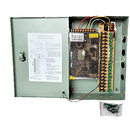 Fuente de alimentación ZKTeco ZK-20A-18CH: 18 canales, 12V DC, 20A, gabinete metálico