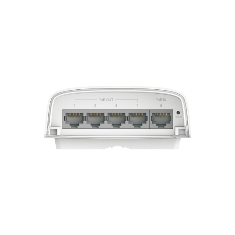 Switch Omada de exterior 5 puertos Giga ethernet 1 PoE++in 4 PoE+ Out Distancioa PoE de hasta 200m protección IP55  2