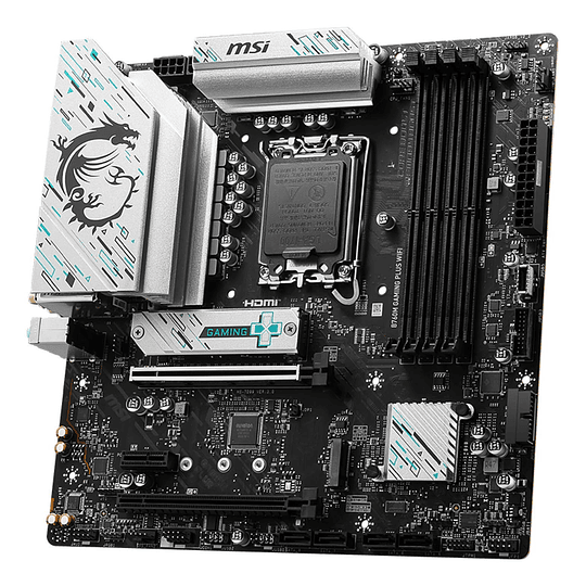 Placa Madre MSI B760M GAMING PLUS WIFI (LGA1700, DDR5 x4, M.2 x2, Micro-ATX)
