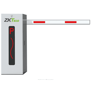 Barrera vehicular derecha con pluma telescópica de 4.5 metros, color gris