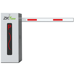 Barrera vehicular izq. con pluma telescópica de 4.5 metros, color gris 