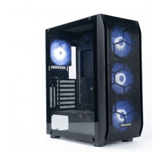Gabinete Gamer Y03-BK, Mid Tower, 4 ventiladores ARGB - Negro 