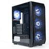 Gabinete Gamer Y03-BK, Mid Tower, 4 ventiladores ARGB - Negro 