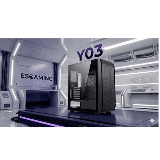 Gabinete Gamer Y03-BK, Mid Tower, 4 ventiladores ARGB - Negro 