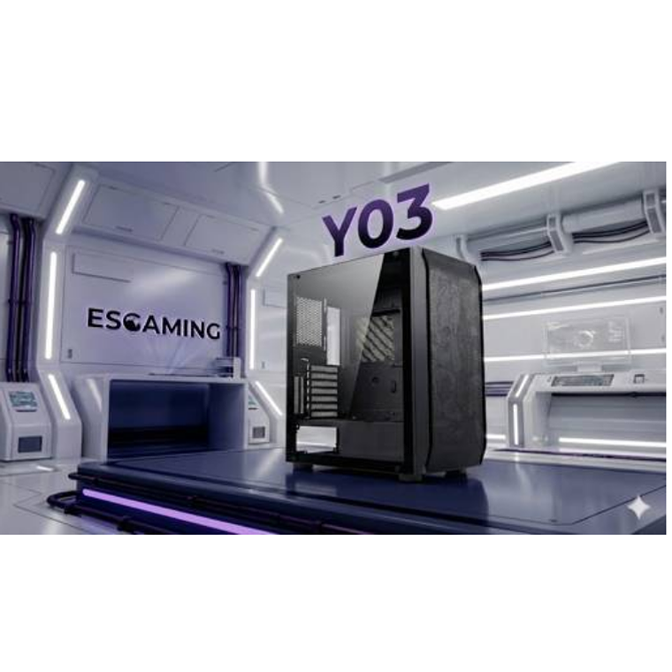 Gabinete Gamer Y03-BK, Mid Tower, 4 ventiladores ARGB - Negro  4