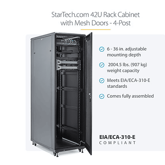 Rack Armario de Equipos de 4 Columnas 42U - Profundidad de 36in