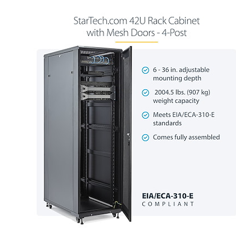 Rack Armario de Equipos de 4 Columnas 42U - Profundidad de 36in 2
