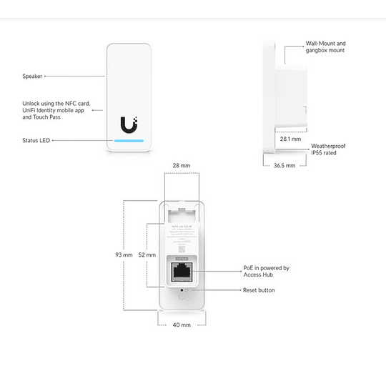 Lector de Acceso Términal Compacto - Ubiquiti 