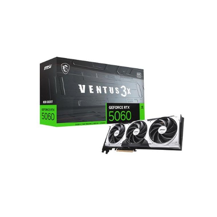 Tarjeta de Video MSI Geforce RTX 5060 VENTUS 3X OC de 8GB GDDR6 1