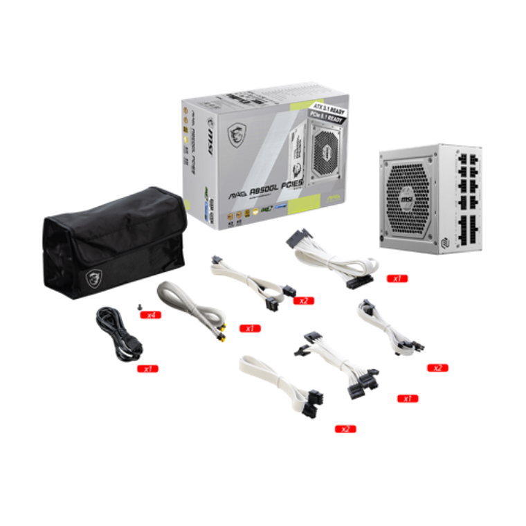 Fuente de Poder MSI - 850W - Plus Gold - Blanca 2