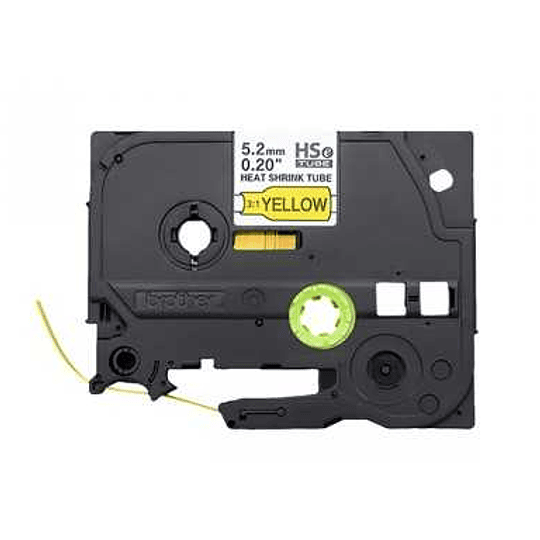 Cinta Rotuladora Brother Termocontraíble - Tubo Brother 5,2mm Am Termo retráctil 0,8-3,1mm Negro en Amarillo de 1,5mt