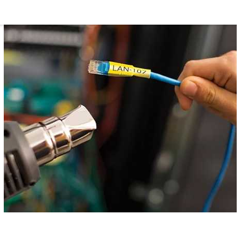 Cinta Rotuladora Brother Termocontraíble - Tubo Brother 5,2mm Am Termo retráctil 0,8-3,1mm Negro en Amarillo de 1,5mt 3