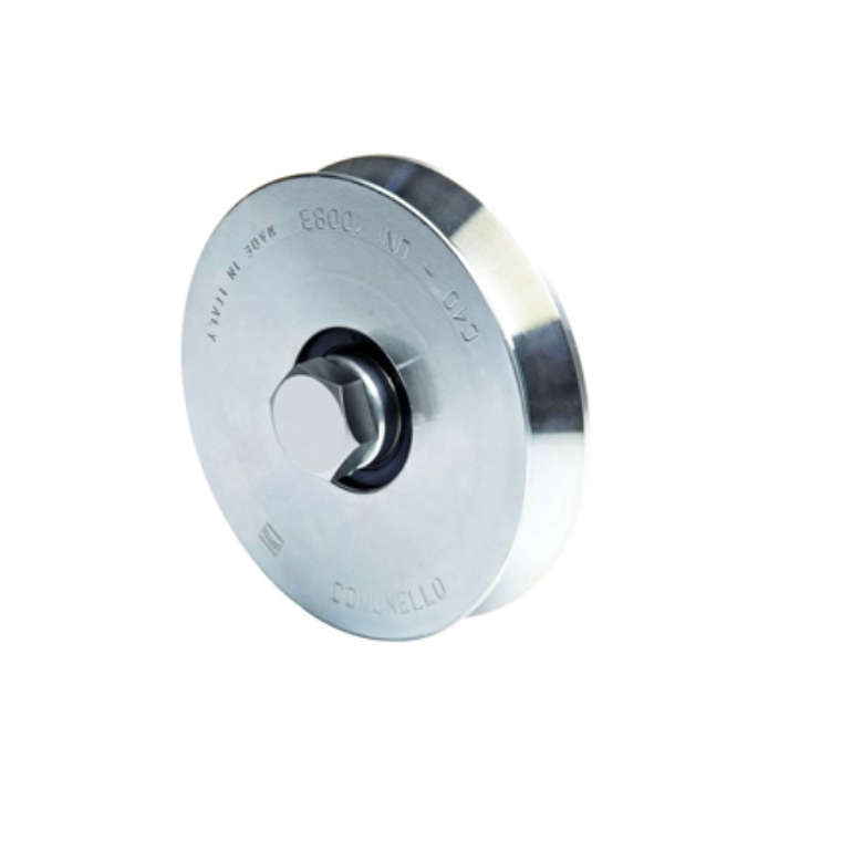 Rueda para canal V de 80mm de 1 rodamiento soporta 200 Kg 1