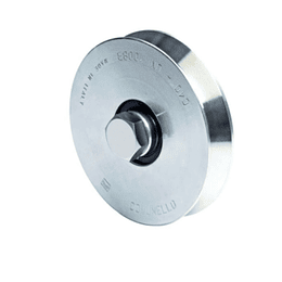 Rueda para canal V de 90mm de 1 rodamiento soporta 210 Kg