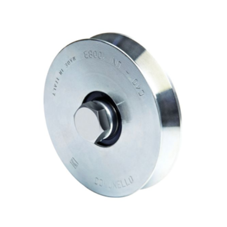 Rueda para canal V de 100mm de 1 rodamiento soporta 220 Kg 1