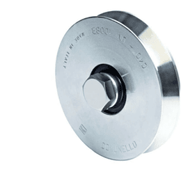 Rueda para canal V de 140mm de 1 rodamiento soporta 270 Kg