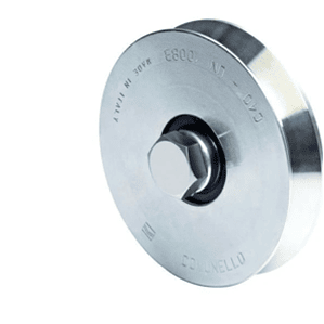 Rueda para canal V de 140mm de 1 rodamiento soporta 270 Kg