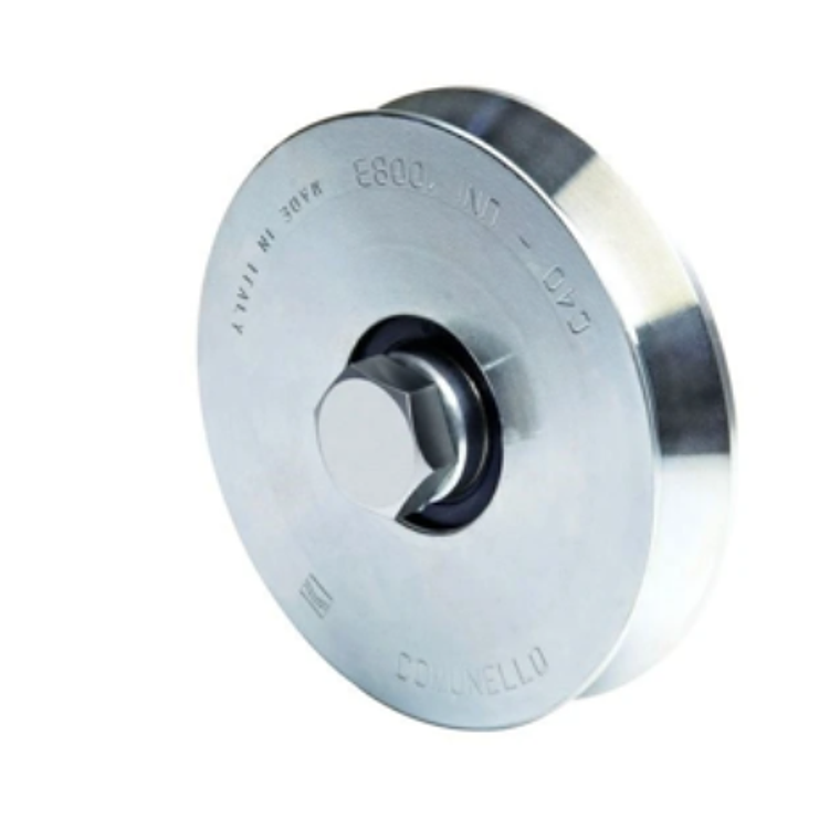 Rueda para canal V de 100mm de 2 rodamientos soporta 425 Kg 1