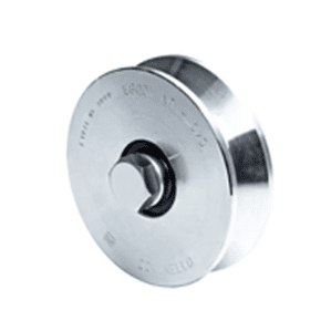 Rueda para canal V de 140mm de 2 rodamientos soporta 550 Kg