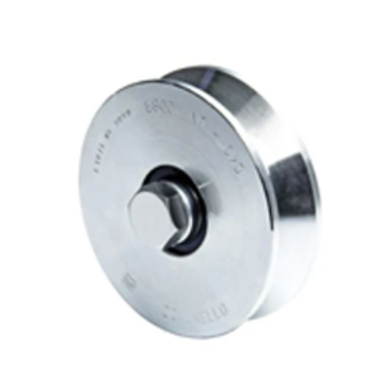 Rueda para canal V de 140mm de 2 rodamientos soporta 550 Kg 1