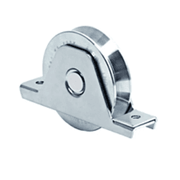 Rueda con soporte interior canal V de 100mm de 1 rodamiento soporta 380 Kg