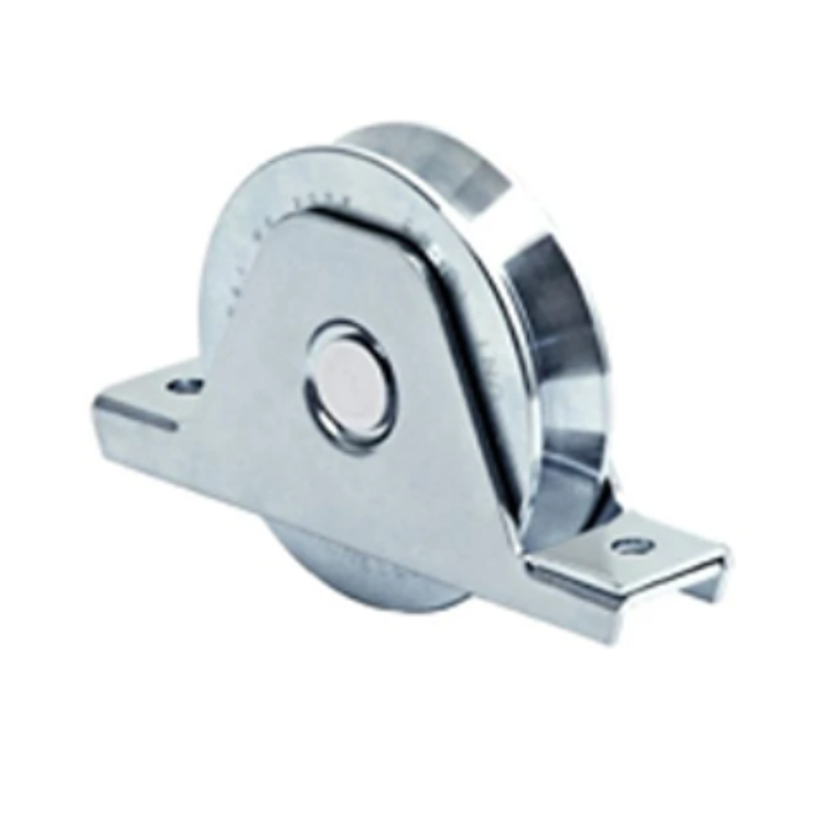 Rueda con soporte interior canal V de 100mm de 1 rodamiento soporta 380 Kg 1