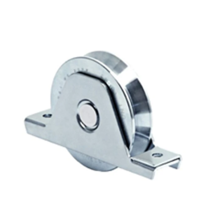 Rueda con soporte interior canal V de 120mm de 1 rodamiento soporta 400 Kg 1