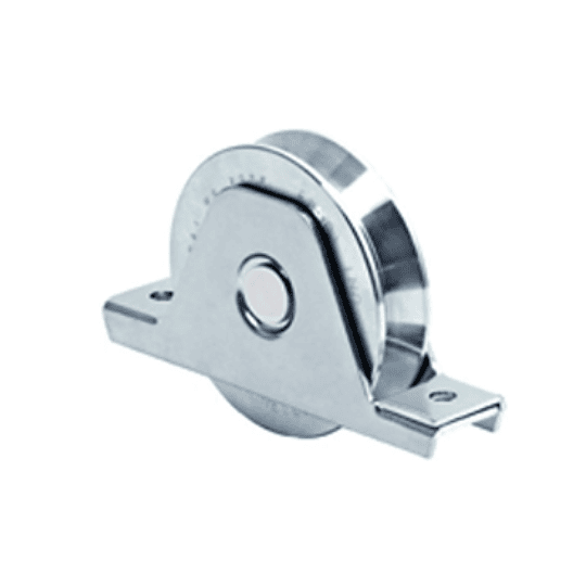 Rueda con soporte interior canal V de 140mm de 1 rodamiento soporta 420 Kg