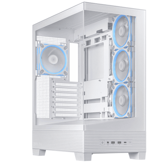 Gabinete Gamer ASUS A31 Plus, Mid Tower, Vidrio Templado, Incluye 4 Ventiladores ARGB, Blanco