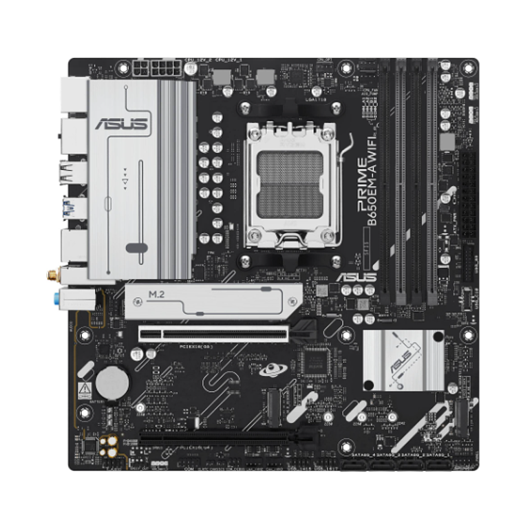 Placa Madre Asus Prime B650EM-A WIFI Socket AMD AM5 4xDDR5, 3xM.2, 4x SATA, PCIe 5.0, Micro-ATX 1