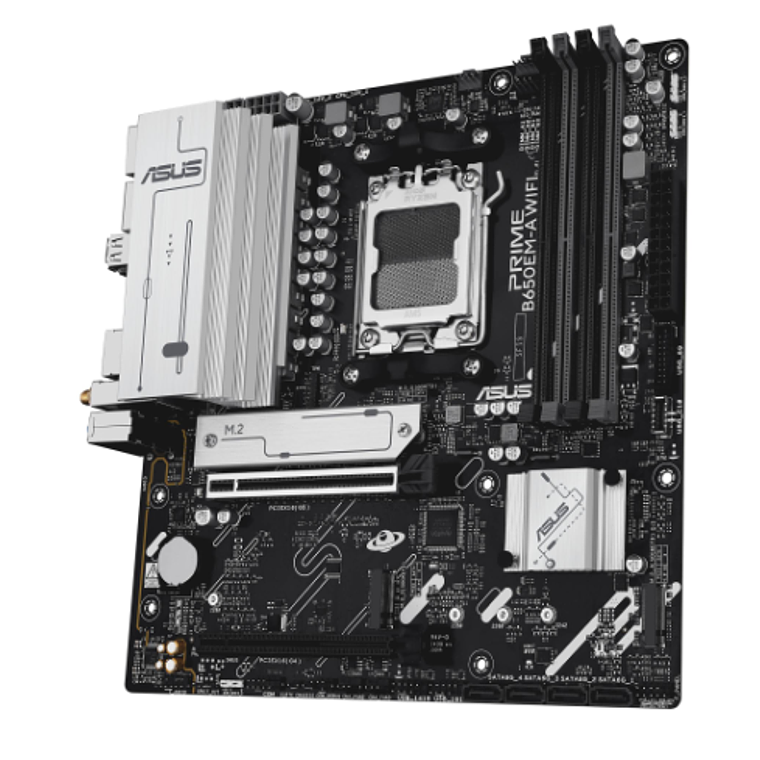 Placa Madre Asus Prime B650EM-A WIFI Socket AMD AM5 4xDDR5, 3xM.2, 4x SATA, PCIe 5.0, Micro-ATX 2