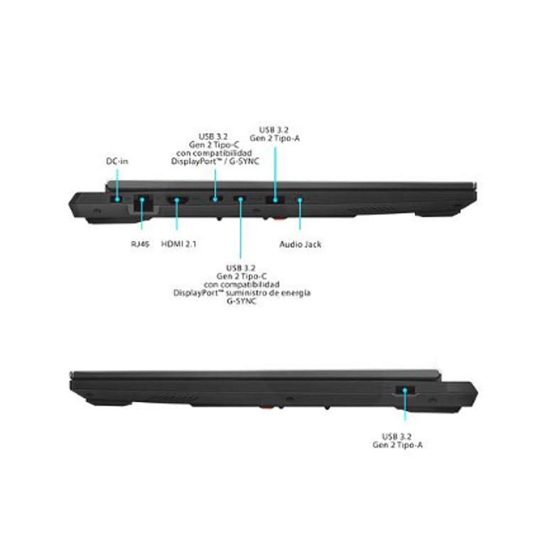 Notebook Asus Tuf Gaming F16 FX608JHR-QT033W de 16“ (Intel i7- 14650HX, 16Gb Ram, 512GB SSD, Win11 Home) 6